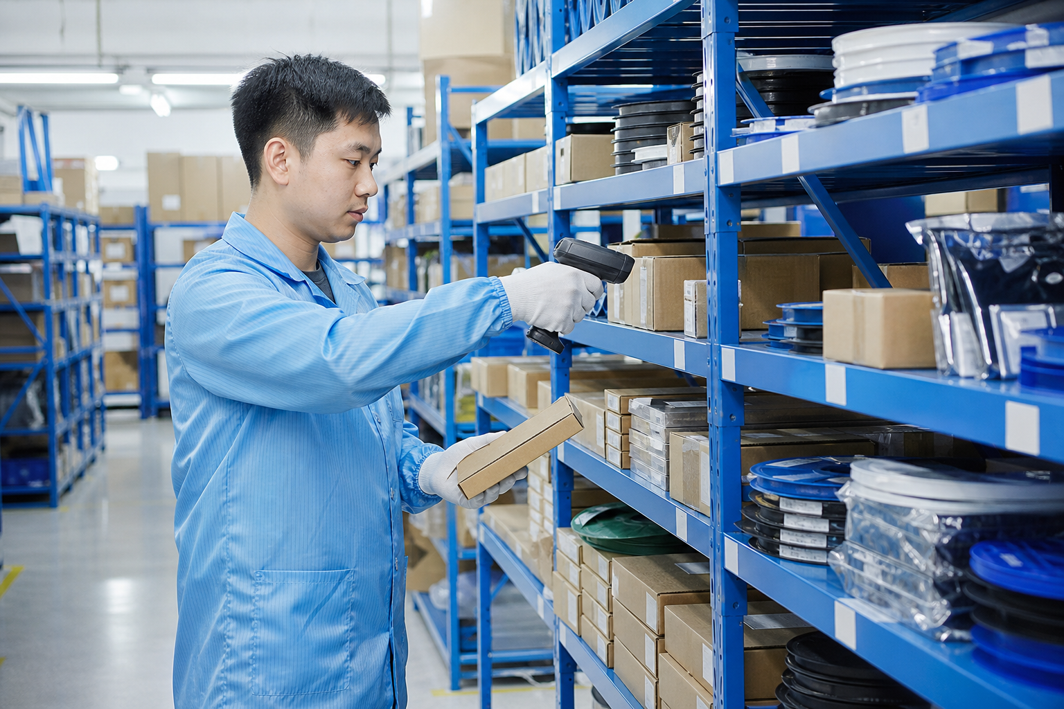 Illustrative electronic-component inventory service scene